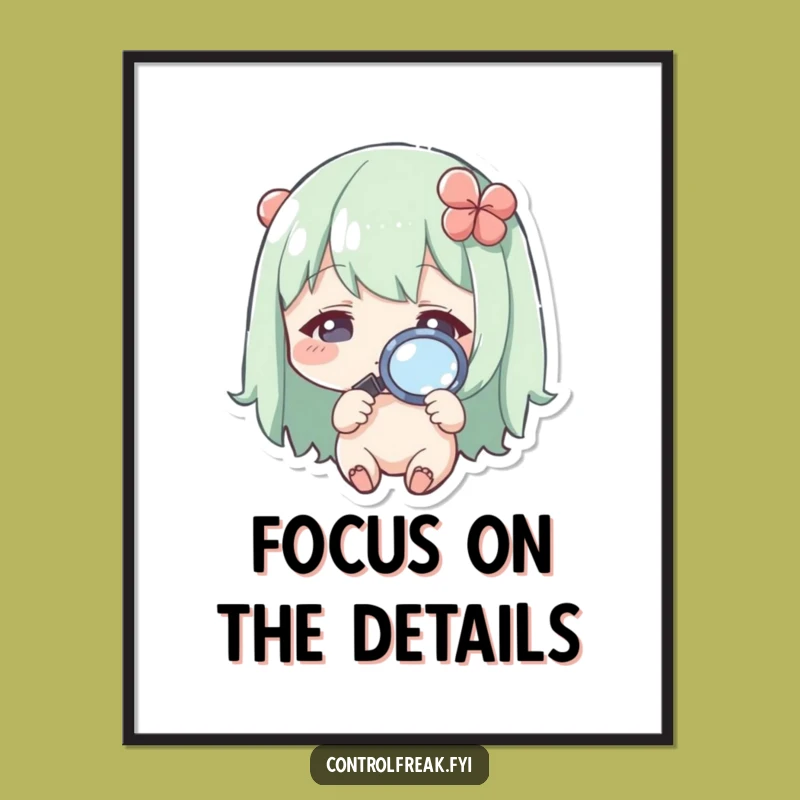 Free Printable Kawaii Magnifying Glass Art - Funny Downloadable Decor