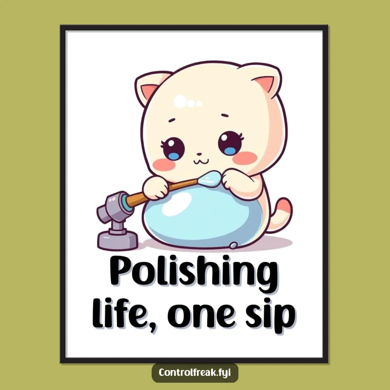 Free Printable Kawaii Polisher Wall Art - Funny Sparkle Decor Downloadable Art