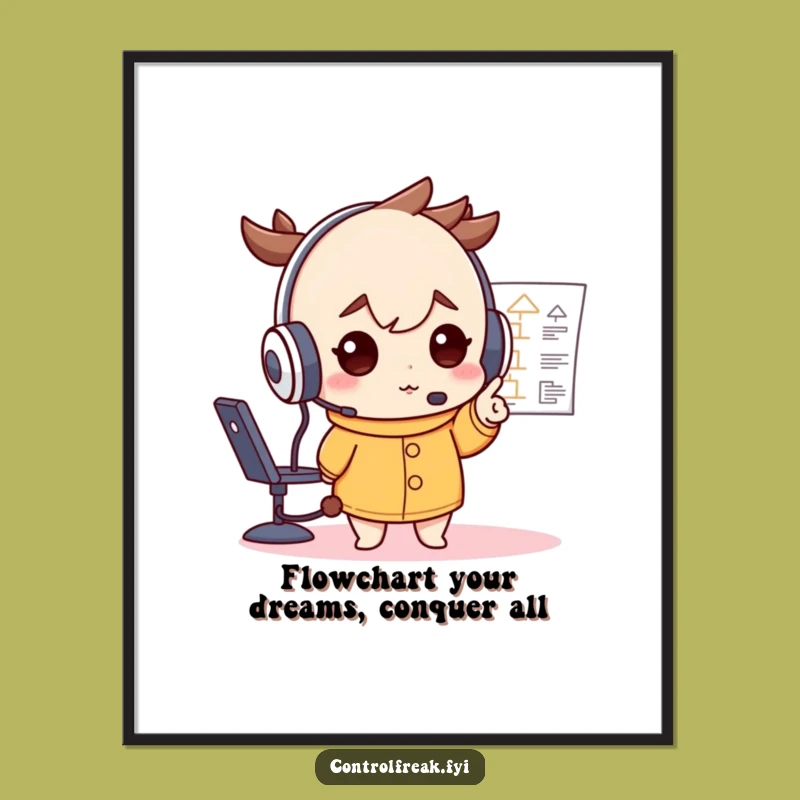 Free Printable Wall Art: Determined Flowchart Master - Office Humor Download!