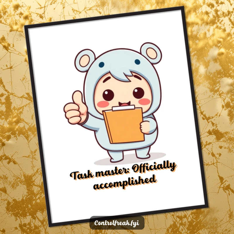 Funny Free Printable Wall Art: Clipboard character enthusiastically giving a thumbs up, exuding over-the-top approval.