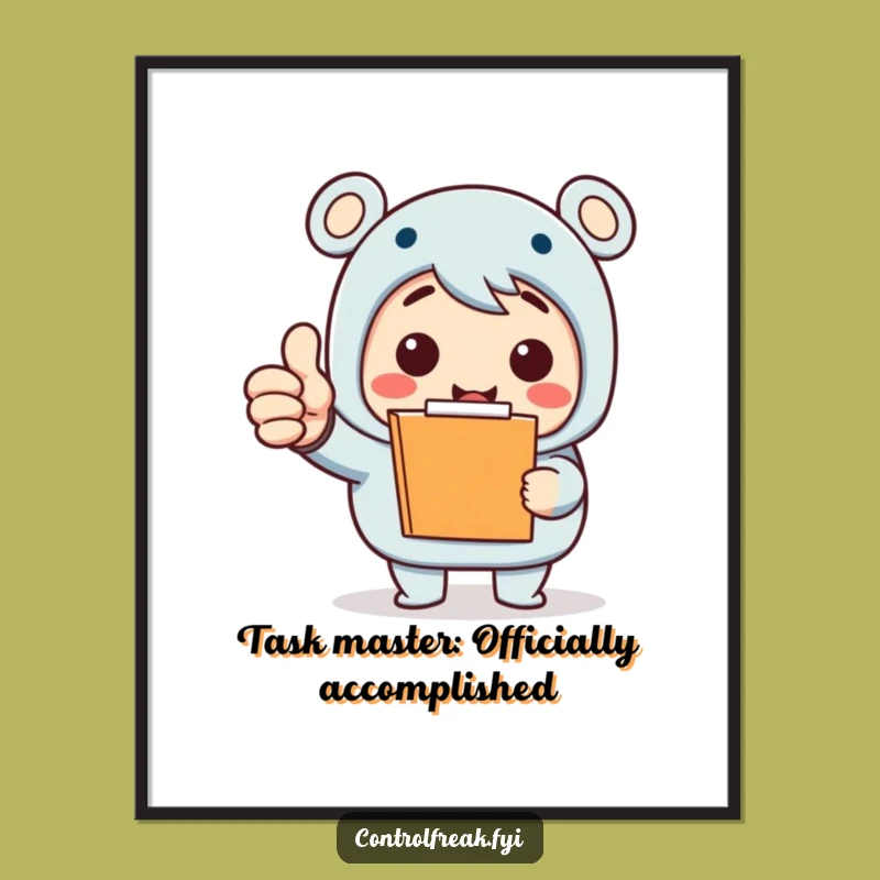 Funny Free Printable Wall Art: Clipboard Character Thumbs Up, Humorous Office Decor Downloadable