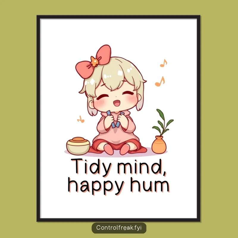 Funny Free Printable Wall Art: Content Tidy Character Decor Download