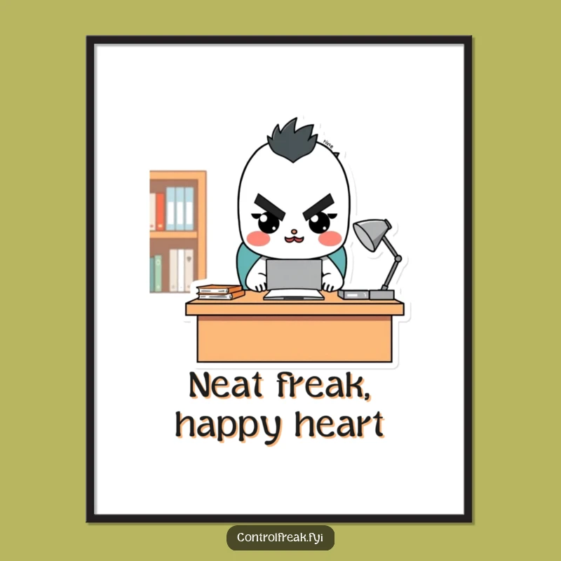 Funny Free Printable Wall Art: Tidy Desk Character, Organized Decor