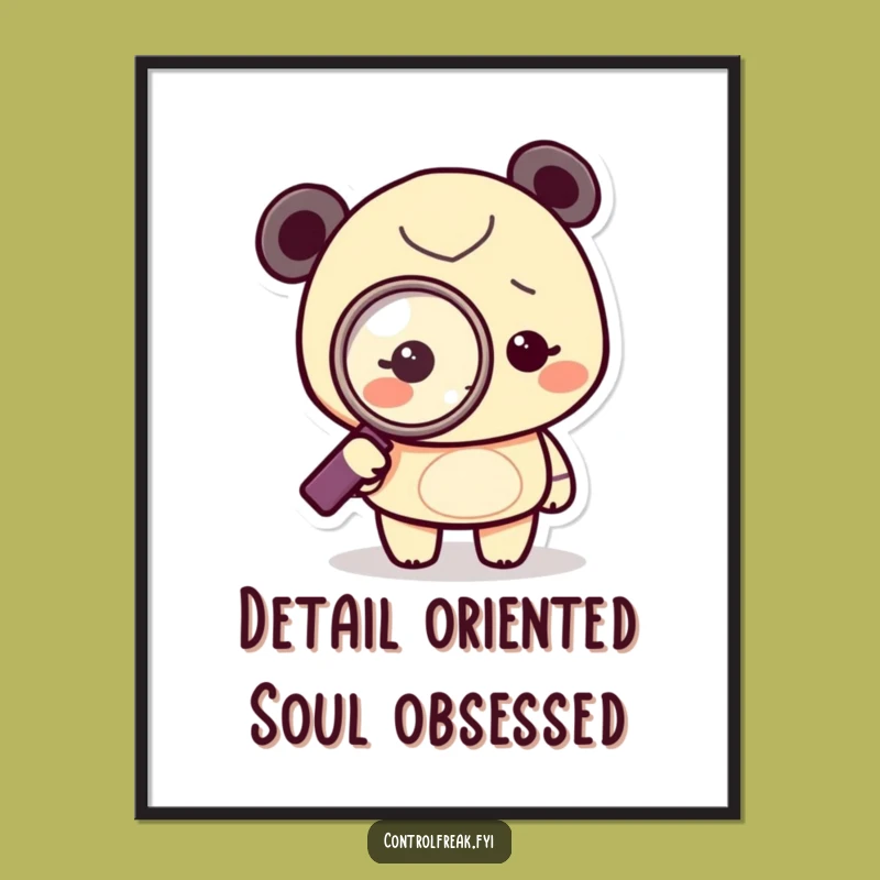 Funny Free Printable Wall Art: Tiny Obsessed Character Detail Hunter, Downloadable Decor!