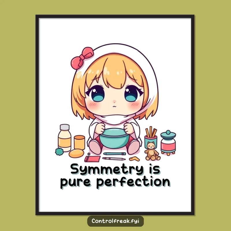 Free Printable Wall Art: Symmetrical Kawaii Character Funny Downloadable Art