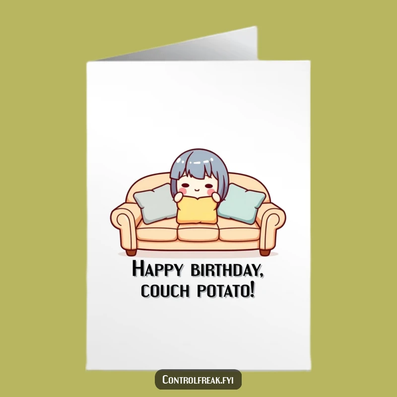 Free Printable Birthday Card: Pillow Tucking Character - Funny Downloadable Gift