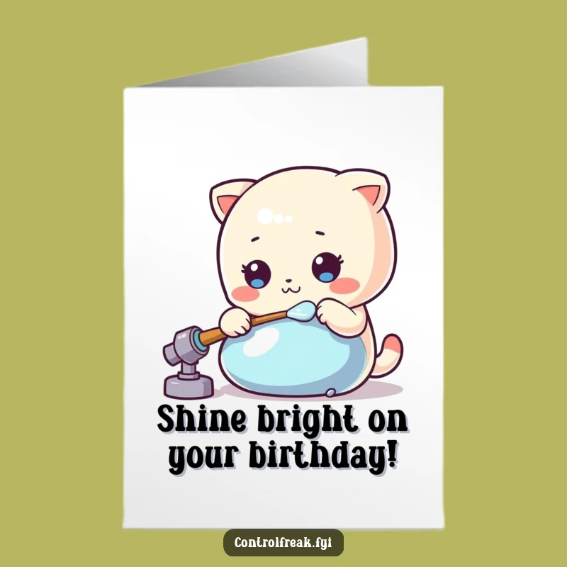 Free Printable Kawaii Polisher Birthday Card - Funny Sparkle Downloadable Gift