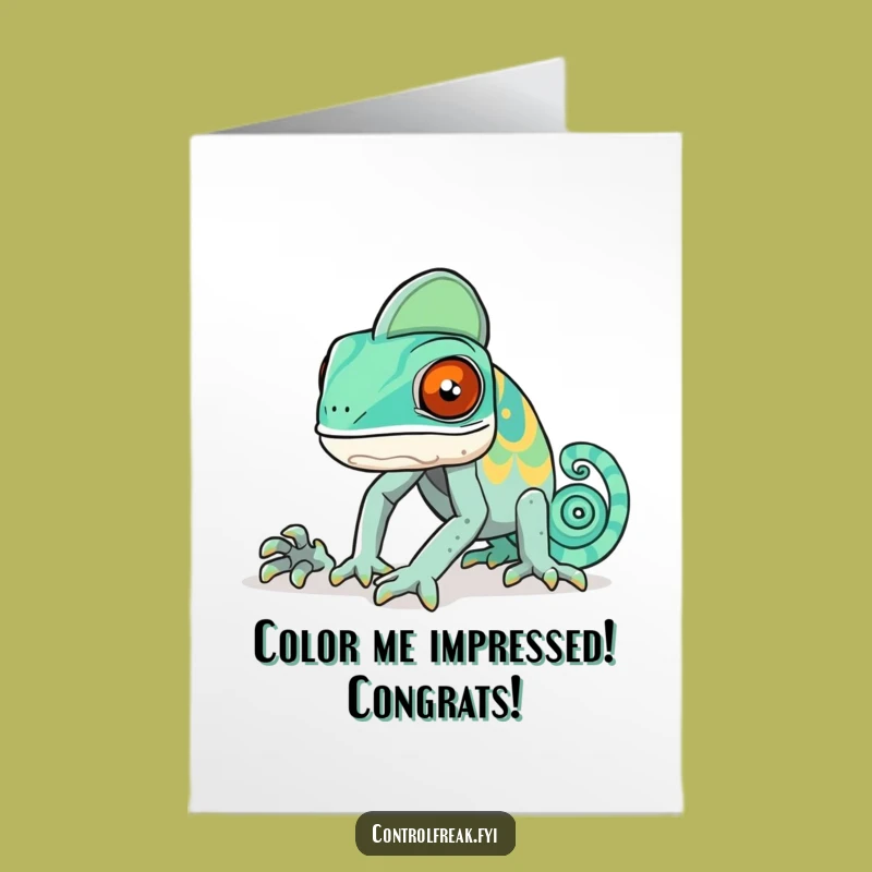 Funny Free Printable Congratulations Card: Chameleon Pattern Blend - DIY Downloadable