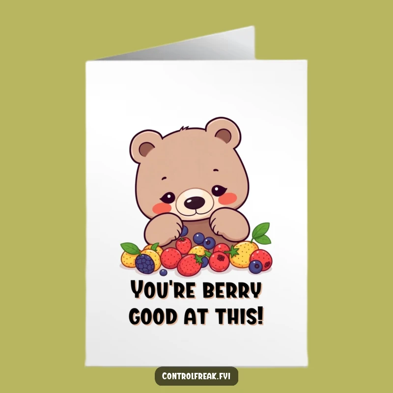 Free Printable Congrats Card: Bear Geometric Precision, Humorous Downloadable for Accomplishments