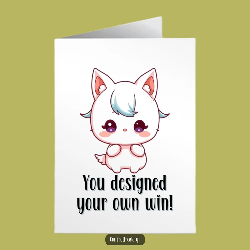 Free Printable Congrats Card: Planner Kawaii Character Cheers Your Success