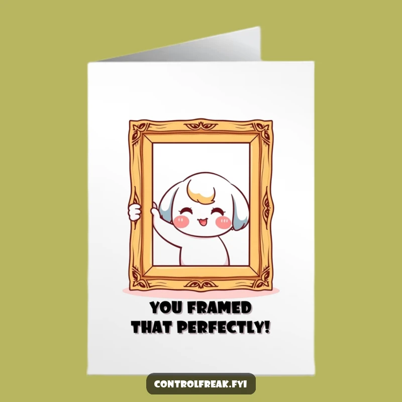 Free Printable Congrats Card: Straightening Kawaii Character Funny Downloadable Gift