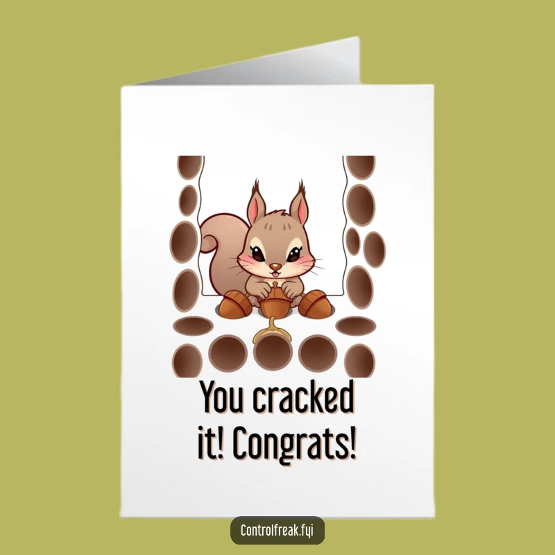 Free Printable Squirrel Congratulations Card: Funny Acorn Project Success Downloadable