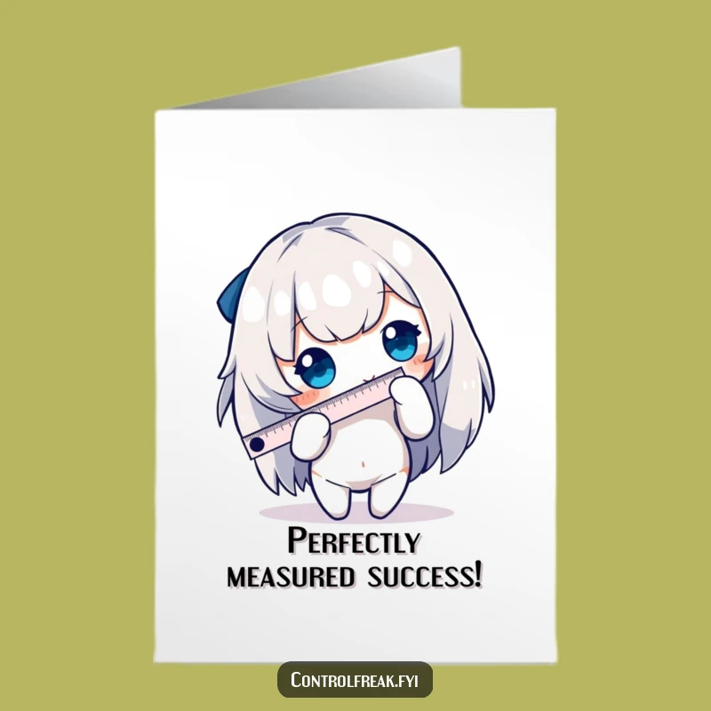 Precise Congratulations Card: Tiny Ruler Character, Free Printable Success
