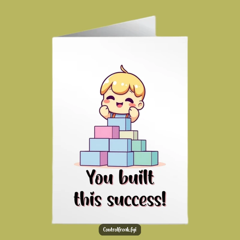 Free Printable Congrats Card: Perfect Towers - Celebrate Success with Blocks!