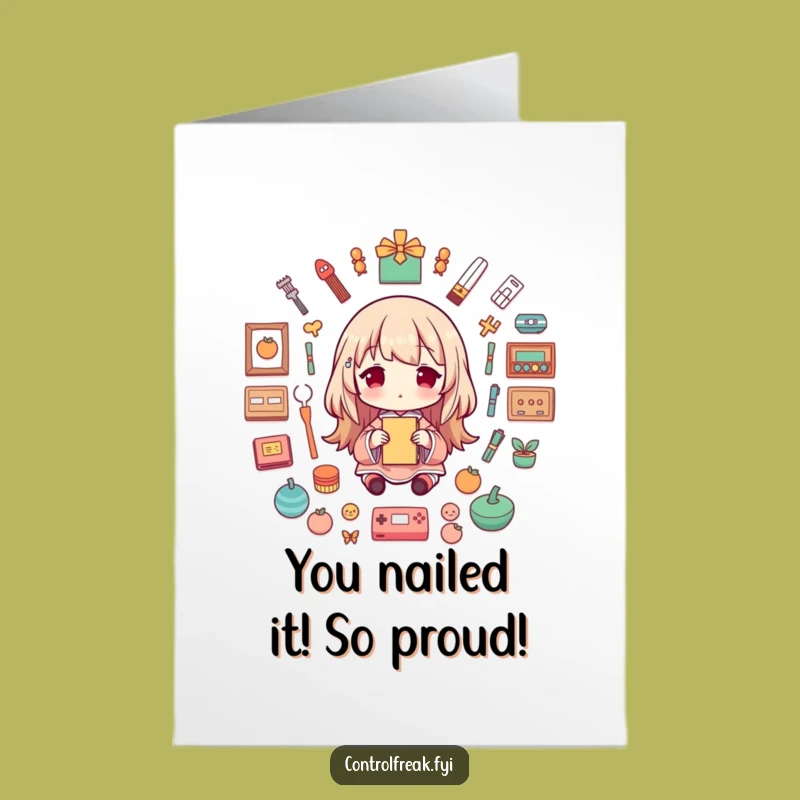 Free Printable Congratulations Card: Symmetrical Character, Hilarious Downloadable Gift!