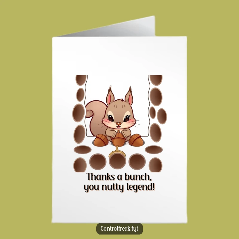 Free Printable Squirrel Thank You Card: Funny Acorn Organizer Downloadable Gift