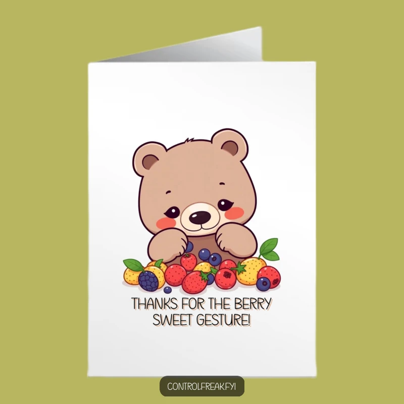 Free Printable Thank You Card: Focused Bear, Humorous Downloadable Appreciation Gift