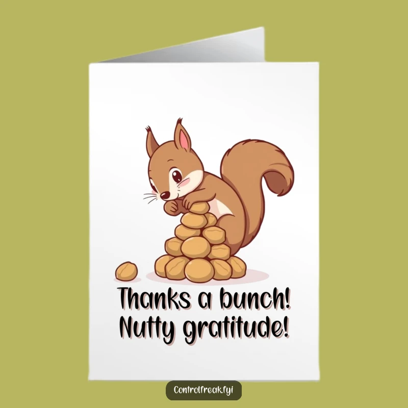 Funny Free Printable Thank You Card: Squirrel Nut Pyramid - Print at Home Gift