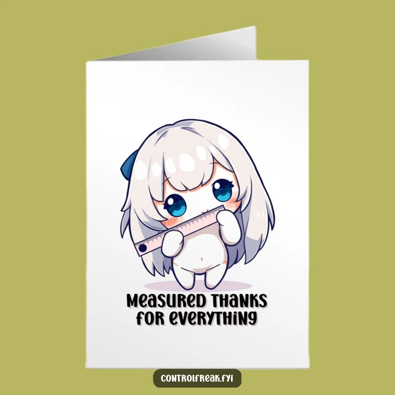 Precise Thank You Card: Tiny Ruler Character, Free Printable Gratitude