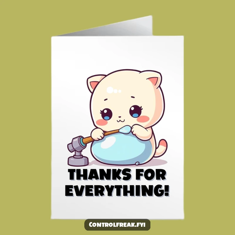 Free Printable Kawaii Polisher Thank You Card - Shiny Gratitude Downloadable Gift