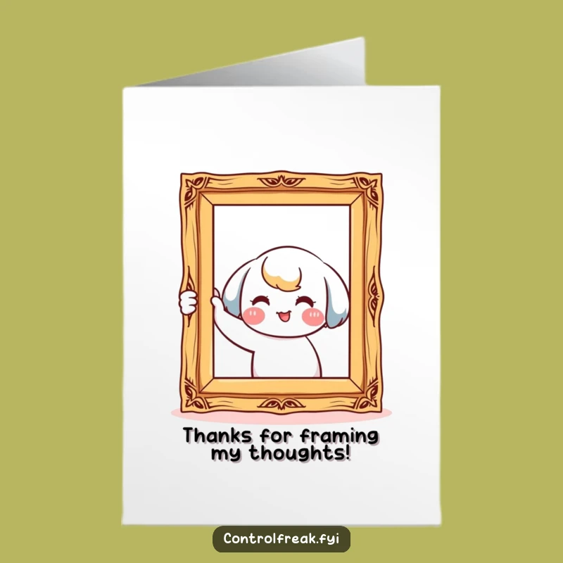 Free Printable Thank You Card: Straightening Kawaii Character Funny Downloadable Gift