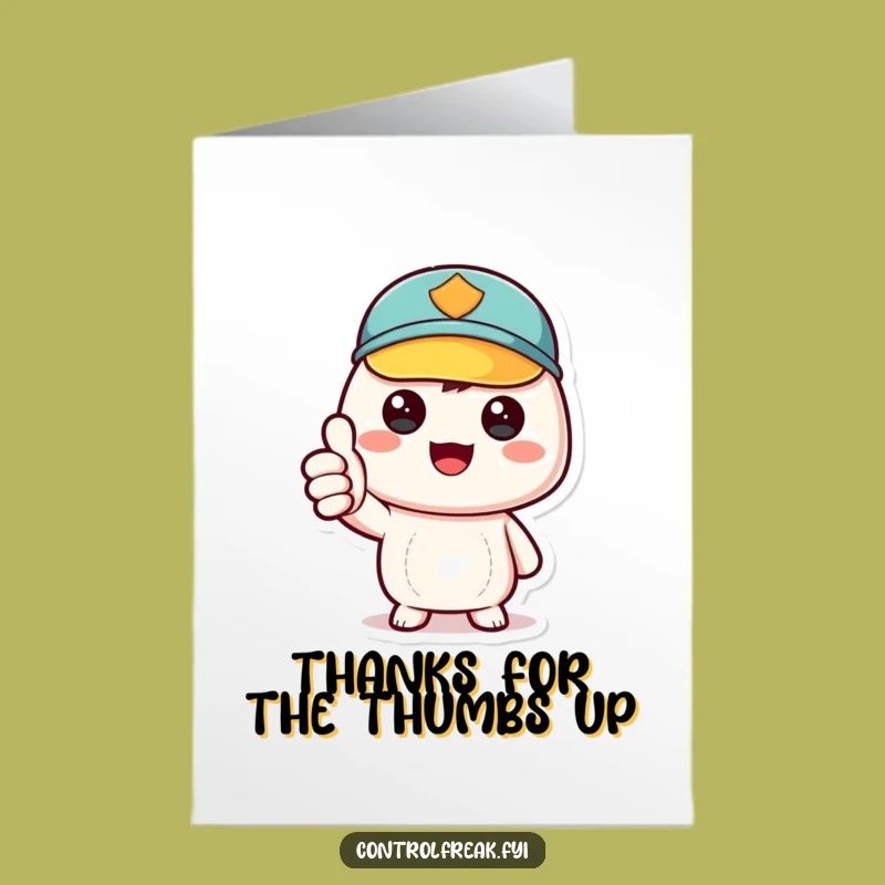 Free Printable Thank You Card: Kawaii Gives a Thumbs Up for Your Kindness