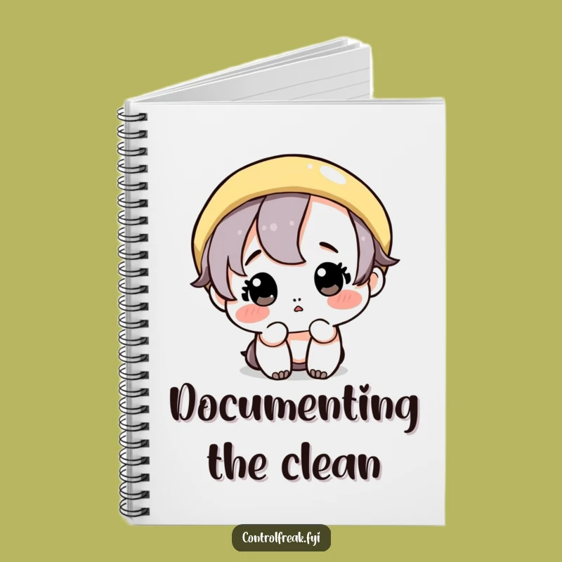 Funny Neat Freak Notebook: Cute Character Wiping a Perfect Circle, Journal Funny Gift