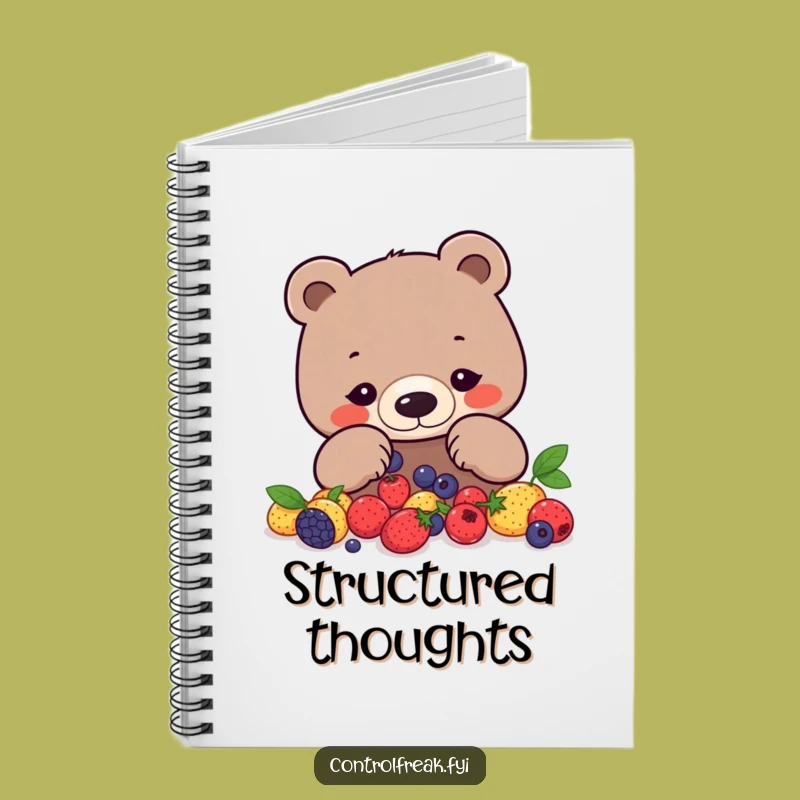 Funny Bear Notebook: Jot Down Plans with Geometric Berry Arrangement Design