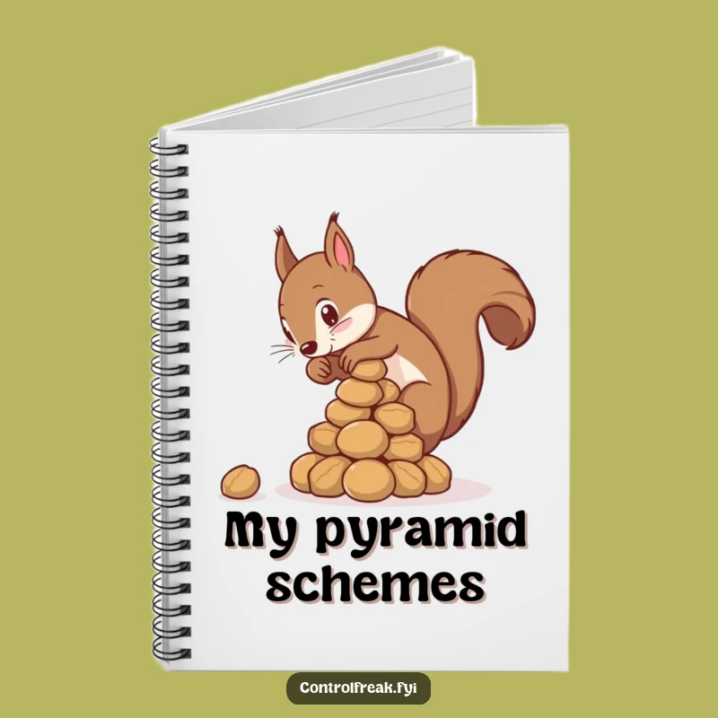 Funny Squirrel Pyramid Notebook - Journal Gift for Organized Thoughts and Ideas