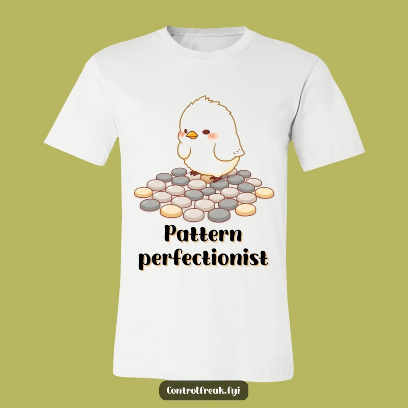 Funny Bird Pattern T-Shirt: Organized Bird's Geometric Pebbles, Hilarious Gift