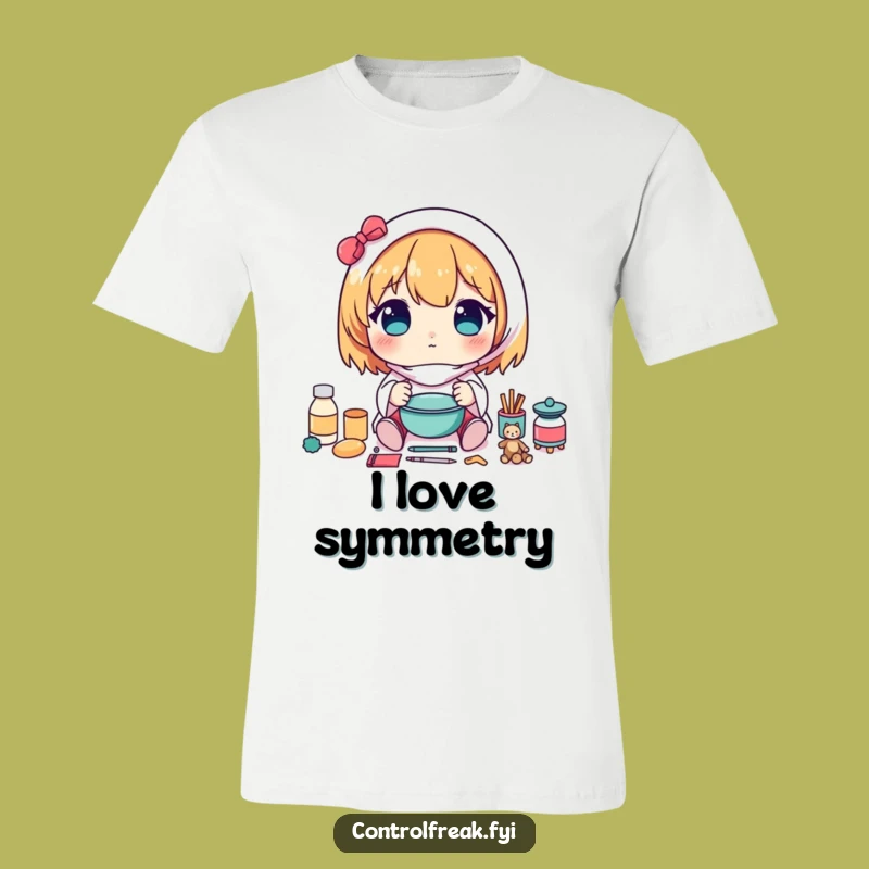 Funny Kawaii Symmetry T-Shirt: Wear Your Harmony with This Organized & Hilarious Tee!