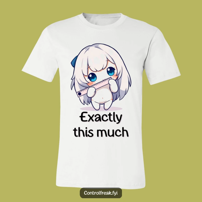 Funny Measuring Character T-Shirt - Precise Detail Humor, Perfect Gift for Nerds