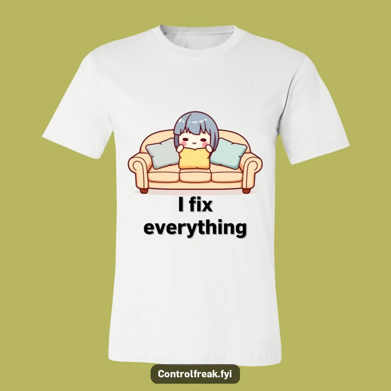 Funny Organizer Tee: Cute Character Tidies Up Your Style