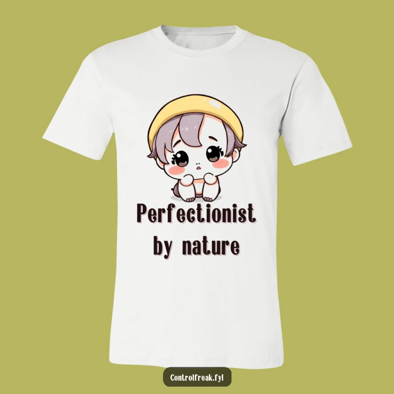 Funny Neat Freak T-Shirt: Cute Character Wiping a Perfect Circle, Funny Gift