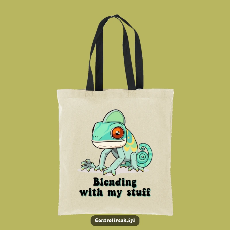 Funny Chameleon Pattern Tote Bag - Go-To Gift for Stylish Misfits