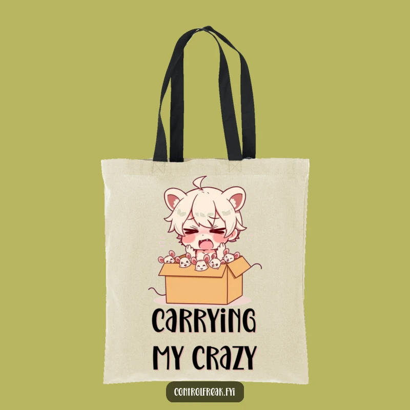 Funny Frazzled Mouse Herder Tote: Energetic Organizer Bag, Practical Gift