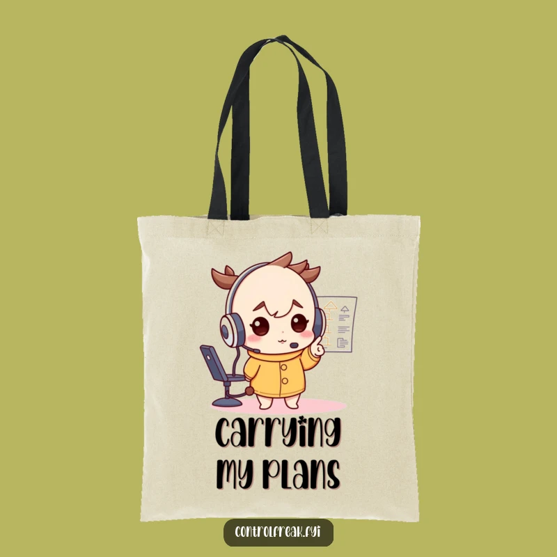 Funny Headset Flowchart Tote: Strategic Organizer Bag, Practical Gift