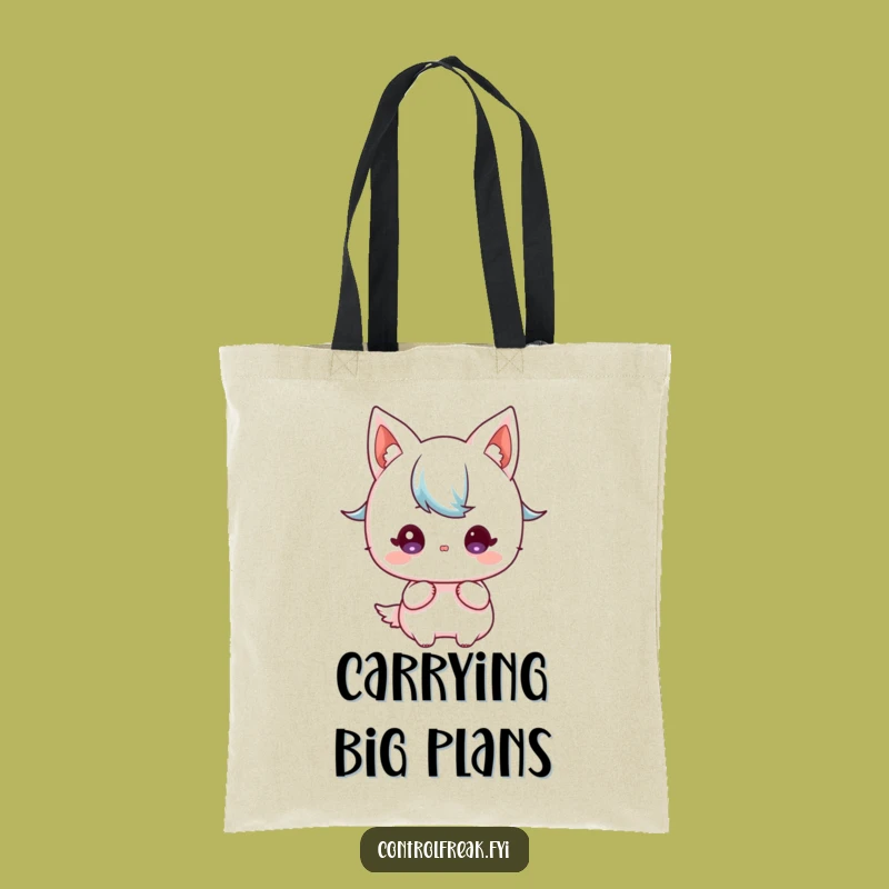 Funny Kawaii Planner Tote Bag: Blueprint Carrier, Focused Essentials, Handy Gift