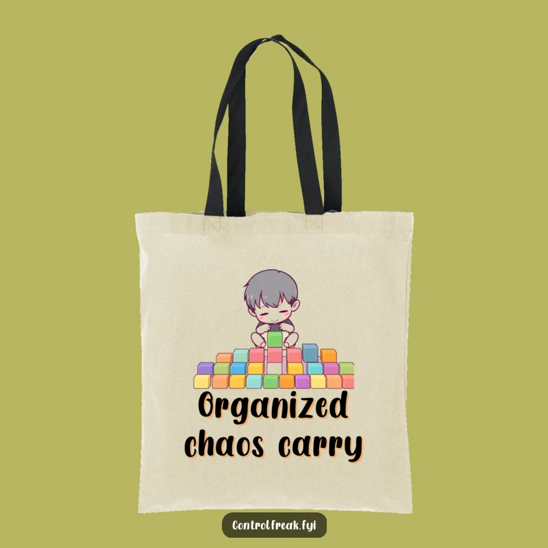 Funny Tote Bag: Character Organizing Blocks, Practical Gift